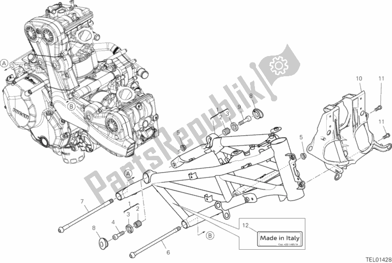 Todas as partes de 022 - Quadro do Ducati Multistrada 950 S Touring 2020